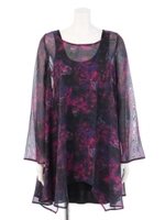 スカル総柄タンクセットワンピ/ブラック