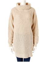 タートル鍵編みニット/ベージュ