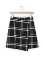 チェックラップスカート/ブラック(319)