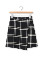 チェックラップスカート/ブラック(319)