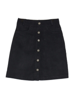 フロントボタンコーデュロイスカート/ブラック