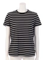 【BED&BREAKFAST】Single Stripe BK Crew-neck/BLACKmix