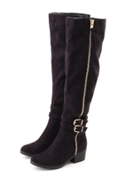 カジュアルロングブーツ/ダークブラウン