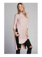 タートルネックロング丈プルオーバー/ベビーピンク(071)