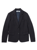 チェック柄ストレッチテーラードジャケット/ネイビー系(293)