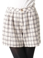 ツィードチェックキュロット/ベージュ