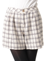 ツィードチェックキュロット/ベージュ