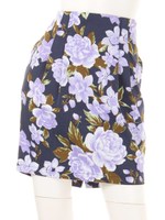 ビックフラワータイトミニスカート/navy