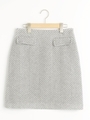 ヘリンボンシャギー台形スカート/グレー柄