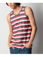 ヘリンボンボーダータンクトップ/ライトグリーン(321)