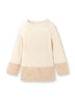 裾異素材切り替えニット/キャメル(041)