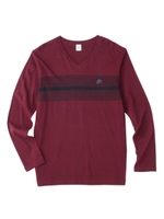 千鳥パネルボーダーVネックジャージ/ホワイト(302)