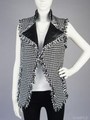 MONOTONE TWEED GILLET/ブラック×ホワイト