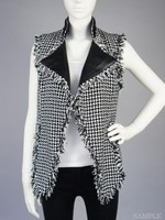 MONOTONE TWEED GILLET/ブラック×ホワイト