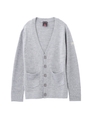 SOLID KNIT V NECK CARDIGAN/アッシュ