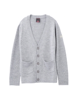 SOLID KNIT V NECK CARDIGAN/アッシュ