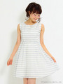 シースルーボーダーワンピース【Summer】/ベージュ