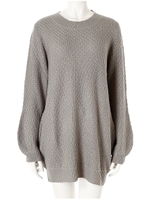 シンプルニットワンピース/ライトグレー