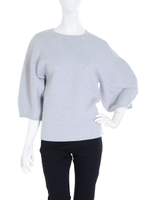 ボリュームスリーブニット/ライトグレー