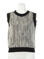 ラインカットノースリトップス/ブラック