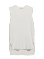 [Salon de Balcony]綿シルクニットベスト/BLK