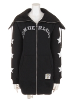 2wayジップパーカ/ブラック