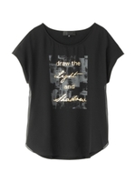 [L]ナチュラルコットン天竺シフォン重ねカットソー/ホワイト(601)