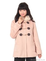 【泉里香着用】リボン使いダッフルコート/ピンク