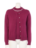 ハイネックビジューアンサンブル/ベージュ