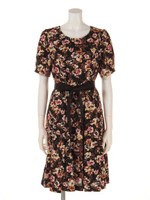 フラワーＰｔバックサテンワンピース/ピンク