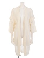 フリンジ ロング ニット カーディガン/KHA