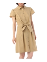 リボンベルトつきシャツワンピース/ベージュ(052)