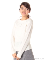 求心ケーブル装飾ニット　2/オフ