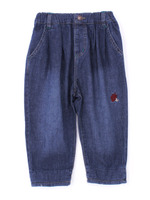 8分丈テーパードデニムパンツ/ブルー