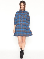 CIRCULAR H/S SHIRT DRESS/ネイビー