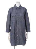 DUNGAREE SHIRT DRESS/BLUE
