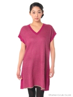 【OUTLET】ラーベン編みMIXニットワンピース/ピンク