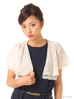 レースレイヤードボレロ/ベージュ