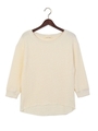 ★JC ワッフル クルーネック 8分袖 ドロップ　ショルダー/LT.GRAY