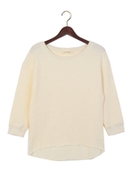 ★JC ワッフル クルーネック 8分袖 ドロップ　ショルダー/LT.GRAY