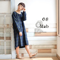 08Mab（ゼロハチマブ）ナチュラルリネンチェックワイドワンピース