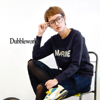 DUBBLE WORKS（ダブルワークス）ストレッチスウェットロゴトレーナー