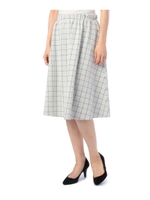 チェックジャガードミモレスカート/ホワイト(201)