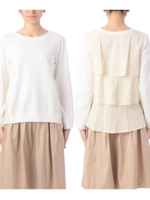 バックティアードストライプ切り替えブラウス/レモンイエロー(331)