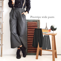 ピンストライプ ワイドパンツ