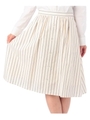 ボタンつきストライプミモレ丈スカート/アイボリー(304)