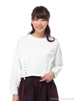 ・サイドレースアップスウェットプルオーバー/White