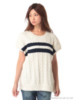 ★スカラップレース×ニットベスト/オフホワイト