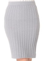 ワイドリブニットタイトスカート/モカ