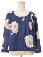 Oアネモネフラワーブラウス/ネイビー